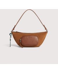 Coccinelle - Suede And Grained Leather Crossbody Bag Smart To Go Baki Small - Lyst