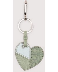 Coccinelle - Monogram Coated Canvas And Grained Leather Key Ring Patch Coated Monogram - Lyst