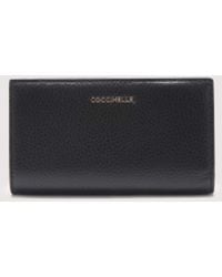 Coccinelle - Medium Grained Leather Wallet Metallic Large - Lyst
