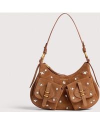 Coccinelle - Suede Shoulder Bag With Embroidered Floral Pattern Mavery Pocket Medium - Lyst