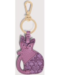 Coccinelle - Monogram Coated Canvas And Grained Leather Key Ring Pet Capsule - Lyst