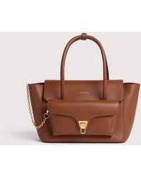 Coccinelle - Grained Leather Handbag Double Beat Medium - Lyst