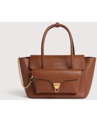 Coccinelle - Grained Leather Handbag Double Beat Medium - Lyst