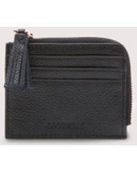 Coccinelle - Kartenetui Aus Genarbtem Leder Tassel - Lyst