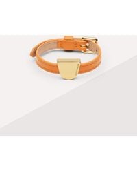Coccinelle - Grained Leather And Metal Bracelet Peggy - Lyst