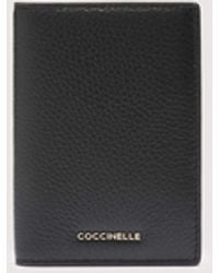 Coccinelle - Grained Leather Passport Holder Metallic Medium - Lyst