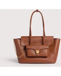 Coccinelle - Grained Leather Tote Bag Double Beat Large - Lyst