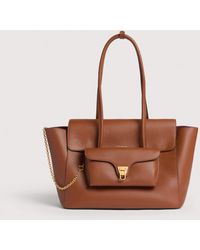 Coccinelle - Grained Leather Tote Bag Double Beat Medium - Lyst