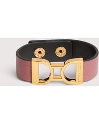 Coccinelle - Grained Leather Bracelet Arlettis Ribbon - Lyst