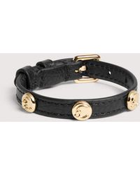 Coccinelle - Grained Leather Bracelet C-Me Studs - Lyst