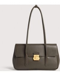 Coccinelle - Grained Leather Shoulder Bag C-Me Lock Large - Lyst