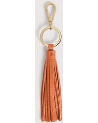 Coccinelle - Grained Leather And Metal Key Ring Tassel - Lyst