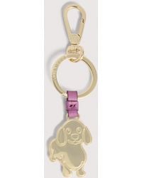 Coccinelle - Leather And Metal Key Ring Basic Metal - Lyst