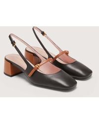 Coccinelle - Smooth Leather Slingbacks With Heel Magalù Bicolor - Lyst