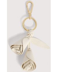 Coccinelle - Grained Leather Key Ring Flowers - Lyst
