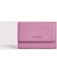Coccinelle - Grainy Leather Purse Metallic Medium - Lyst