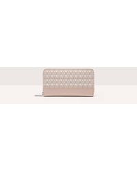 Coccinelle - Geldbörse Large Aus Beschichtetem Canvas Mit Monogram-Muster Und Genarbtem Leder Metallic Coated Monogram - Lyst