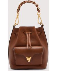 Coccinelle - Grained Leather Bucket Bag Beat Generation Small - Lyst