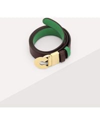 Coccinelle - Grained Leather Belt Logo C Reversible - Lyst