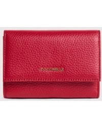 Coccinelle - Grainy Leather Purse Metallic Medium - Lyst