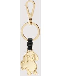 Coccinelle - Leather And Metal Key Ring Basic Metal Light - Lyst