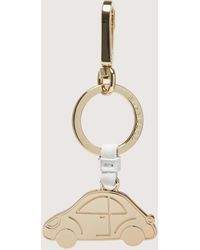 Coccinelle - Leather And Metal Key Ring Basic Metal Light - Lyst