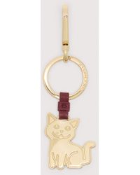 Coccinelle - Leather And Metal Key Ring Basic Metal Light - Lyst