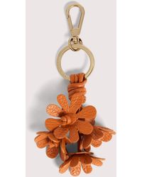Coccinelle - Grained Leather Key Ring Flowers - Lyst