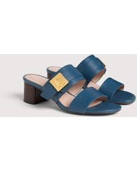 Coccinelle - Cowhide-Effect Smooth Leather Sandals C-Me Lock - Lyst