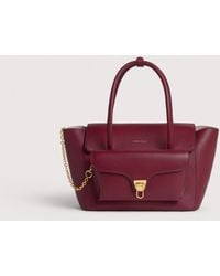 Coccinelle - Henkeltasche Aus Genarbtem Leder Double Beat Medium - Lyst