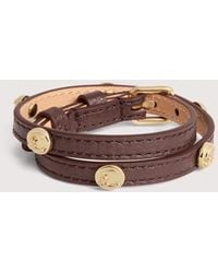 Coccinelle - Grained Leather Bracelet C-Me Studs - Lyst