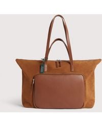 Coccinelle - Suede And Grained Leather Tote Bag Smart To Go Paki Large - Lyst