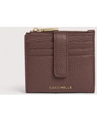 Coccinelle - Small Grained Leather Wallet Metallic Medium - Lyst