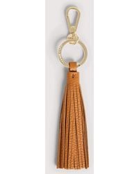Coccinelle - Grained Leather And Metal Key Ring Tassel - Lyst