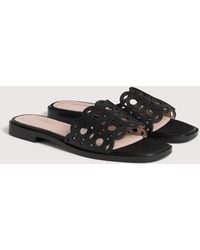 Coccinelle - Smooth Leather Low-Heeled Sandals Essential - Lyst