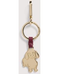 Coccinelle - Leather And Metal Key Ring Basic Metal Light - Lyst