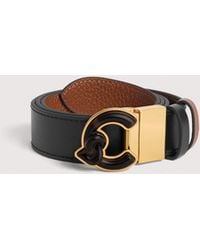 Coccinelle - Grained Leather And Smooth Calf Leather Belt C-Me - Lyst