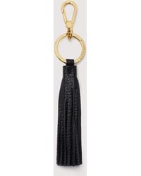 Coccinelle - Grained Leather And Metal Key Ring Tassel - Lyst