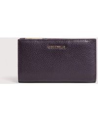 Coccinelle - Medium Grained Leather Wallet Metallic Large - Lyst