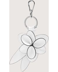 Coccinelle - Cowhide Leather And Metal Key Ring Flowers Cowhide - Lyst