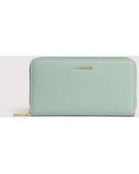 Coccinelle - Large Grainy Leather Zip-Around Purse Metallic Large - Lyst