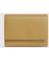 Coccinelle - Small Grained Leather Wallet Metallic Small - Lyst