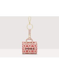 Coccinelle - Jacquard Monogram Fabric And Metal Key Ring Micro Never Without Bag Monogram - Lyst