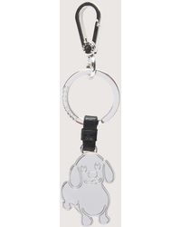 Coccinelle - Leather And Metal Key Ring Basic Metal Nickel - Lyst