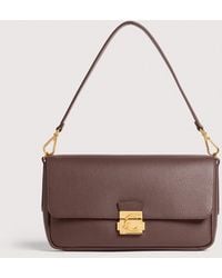 Coccinelle - Grained Leather Shoulder Bag C-Me Lock Large - Lyst