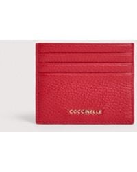Coccinelle - Kartenetui Aus Genarbtem Leder Metallic Small - Lyst