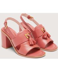 Coccinelle - Smooth Leather Heeled Sandals Beat Selleria - Lyst