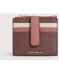Coccinelle - Small Grained Leather Wallet Metallic Medium - Lyst