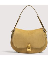 Coccinelle - Suede And Grained Leather Handbag Magie Suede Mini - Lyst