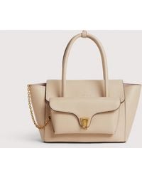 Coccinelle - Grained Leather Handbag Double Beat Medium - Lyst